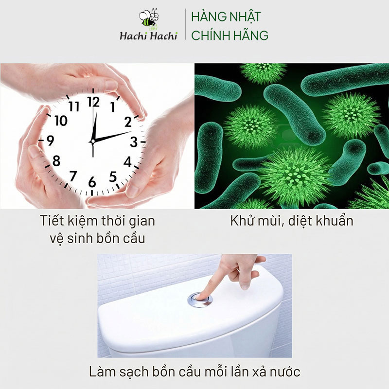 Viên thả bồn cầu khử mùi hương bạc hà 60gx3 viên thương hiệu SEIWAPRO