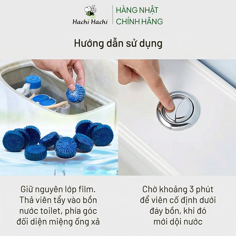 Viên thả bồn cầu khử mùi hương bạc hà 60gx3 viên thương hiệu SEIWAPRO