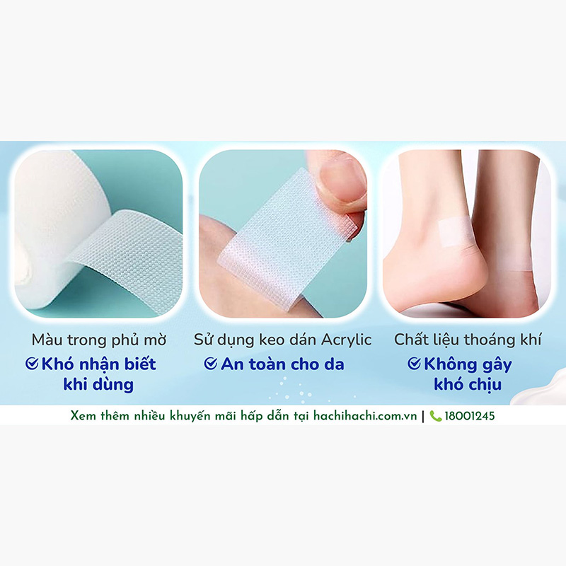 Băng dán gót chân, bàn chân chống đau, chống trượt 2.4cmx3.5m thương hiệu SEIWAPRO