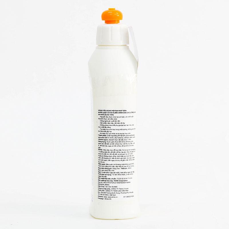Nước giặt cổ áo ELMIE dành cho da dị ứng và da khô 300ml (ELKD-1005) thương hiệu ELMIE
