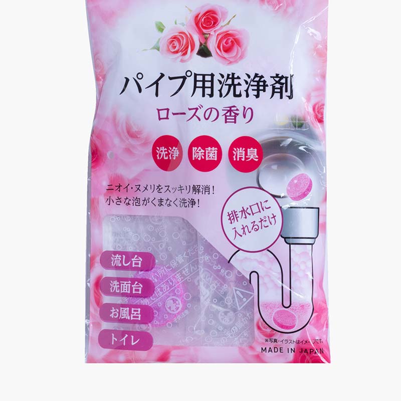 Viên sủi thông tắc chống khuẩn khử mùi cống, ống xả, bồn rửa, bồn cầu hương hoa hồng 4gx7 viên thương hiệu FUDO KAGAKU