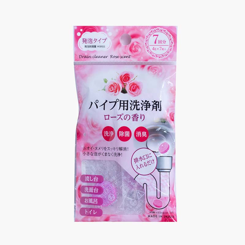 Viên sủi thông tắc chống khuẩn khử mùi cống, ống xả, bồn rửa, bồn cầu hương hoa hồng 4gx7 viên