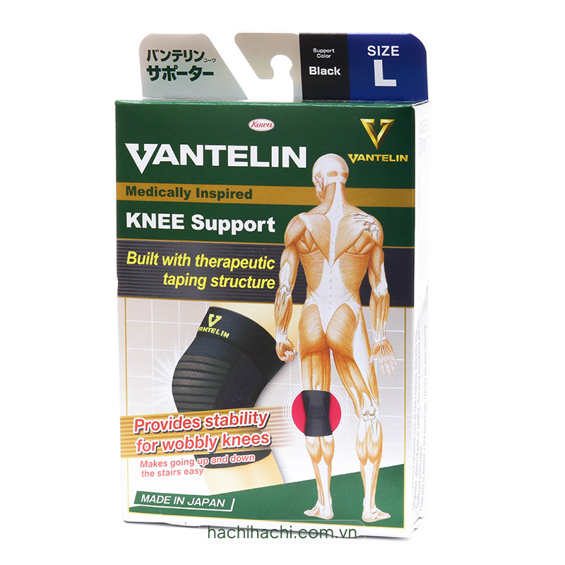 Đai bảo vệ đầu gối Vantelin Size L vòng đầu gối 37-40cm (Đen) thương hiệu 