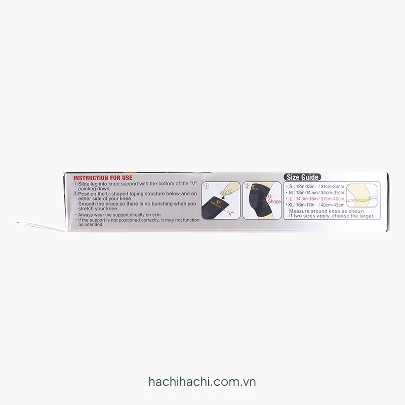 Đai bảo vệ đầu gối Vantelin Size L vòng đầu gối 37-40cm (Đen) thương hiệu 