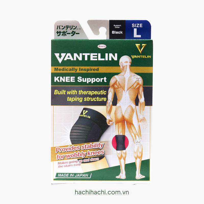 Đai bảo vệ đầu gối Vantelin Size L vòng đầu gối 37-40cm (Đen)