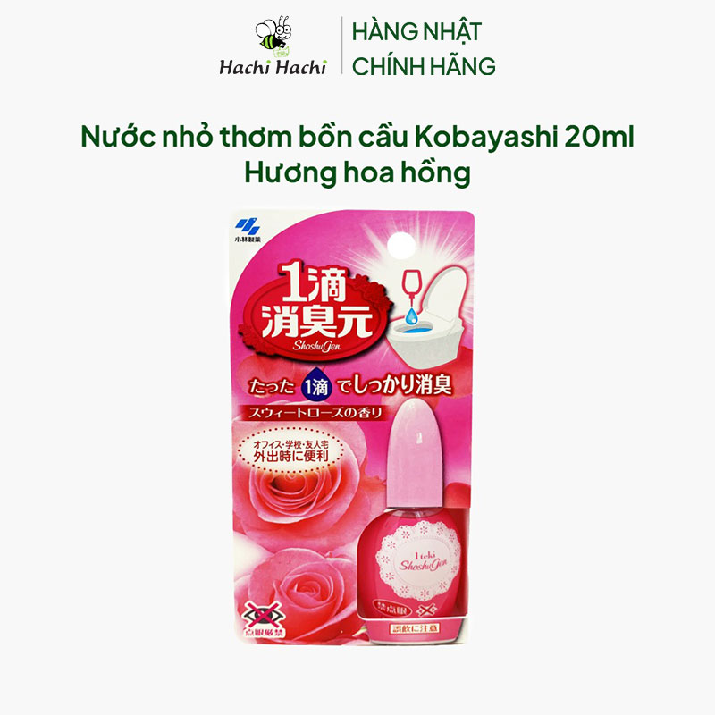 Nước nhỏ thơm bồn cầu Kobayashi 20ml Hương hoa hồng thương hiệu KOBAYASHI SEIYAKU