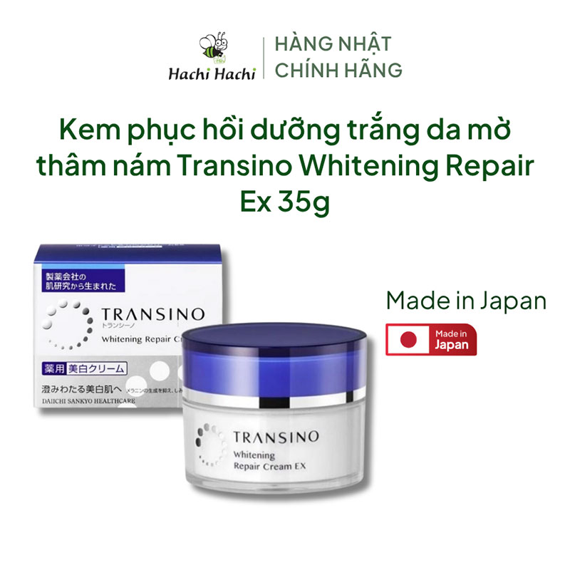 Kem phục hồi dưỡng trắng da mờ thâm nám Nhật Bản Transino Whitening Repair Ex 35g thương hiệu TRANSINO