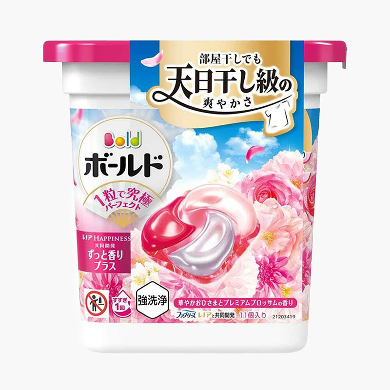 Viên giặt xả khử mùi, chống nhăn, ố vàng 4 trong 1 Gel Ball Bold P&G Hương hoa 11 viên