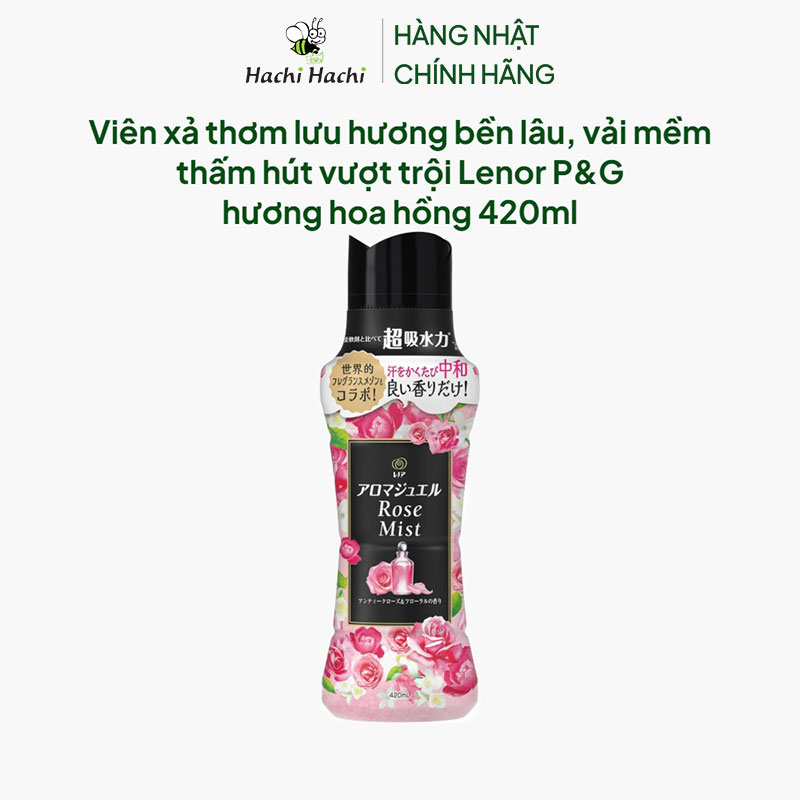 Viên xả thơm lưu hương bền lâu, vải mềm thấm hút vượt trội Lenor P&G hương hoa hồng 420ml thương hiệu P&G