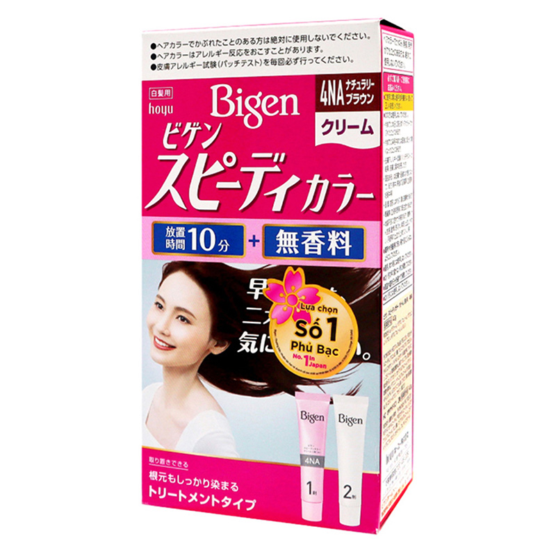 Kem nhuộm tóc phủ bạc Nhật Bản Bigen Speedy Color Cream 4NA Màu Nâu 