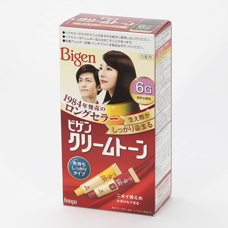 Kem nhuộm tóc phủ bạc Nhật Bản Bigen cream tone 6G Nâu sẫm, Siêu bền màu, không mùi khó chịu thương hiệu HOYU