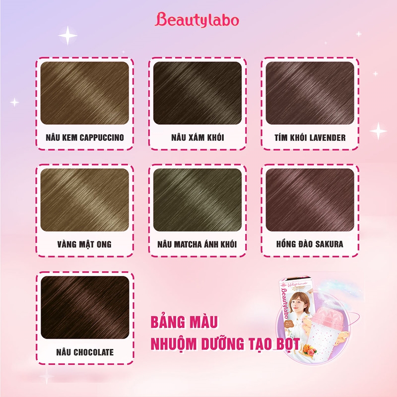 Kem nhuộm tạo bọt BeautyLabo Whip Nâu Socola thương hiệu HOYU