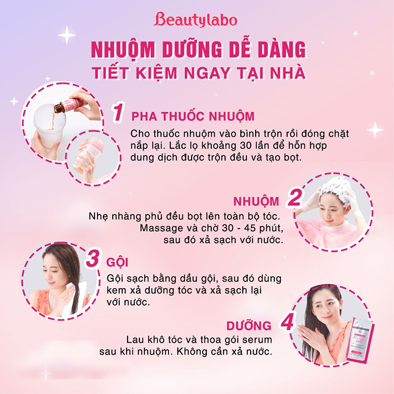 Kem nhuộm tạo bọt BeautyLabo Whip Matcha ánh khói thương hiệu HOYU