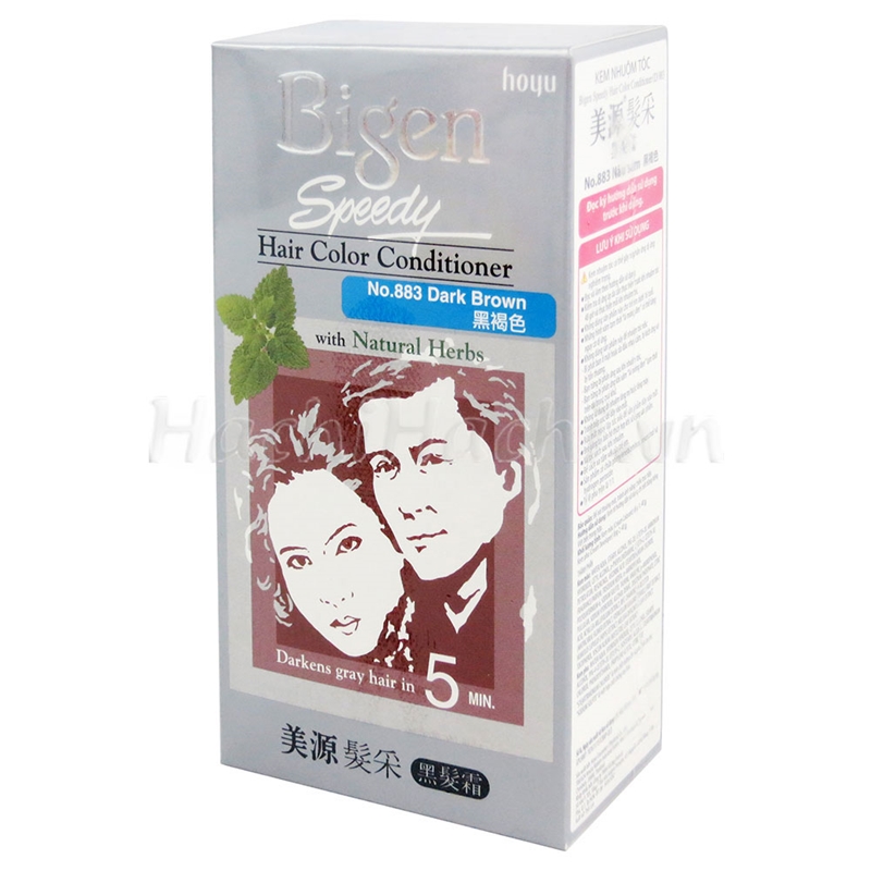 Kem nhuộm tóc phủ bạc Bigen Speedy Màu nâu sẫm - No.883 thương hiệu HOYU