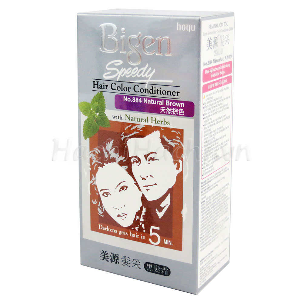 Kem nhuộm tóc phủ bạc Bigen Speedy Hair Color Conditioner 884 Nâu nhạt thương hiệu HOYU