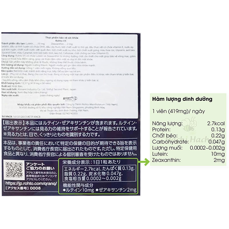 TPBVSK: Viên uống bổ mắt Rohto V5 30 viên (Tăng cường thị lực, giảm khô mắt) thương hiệu ROHTO