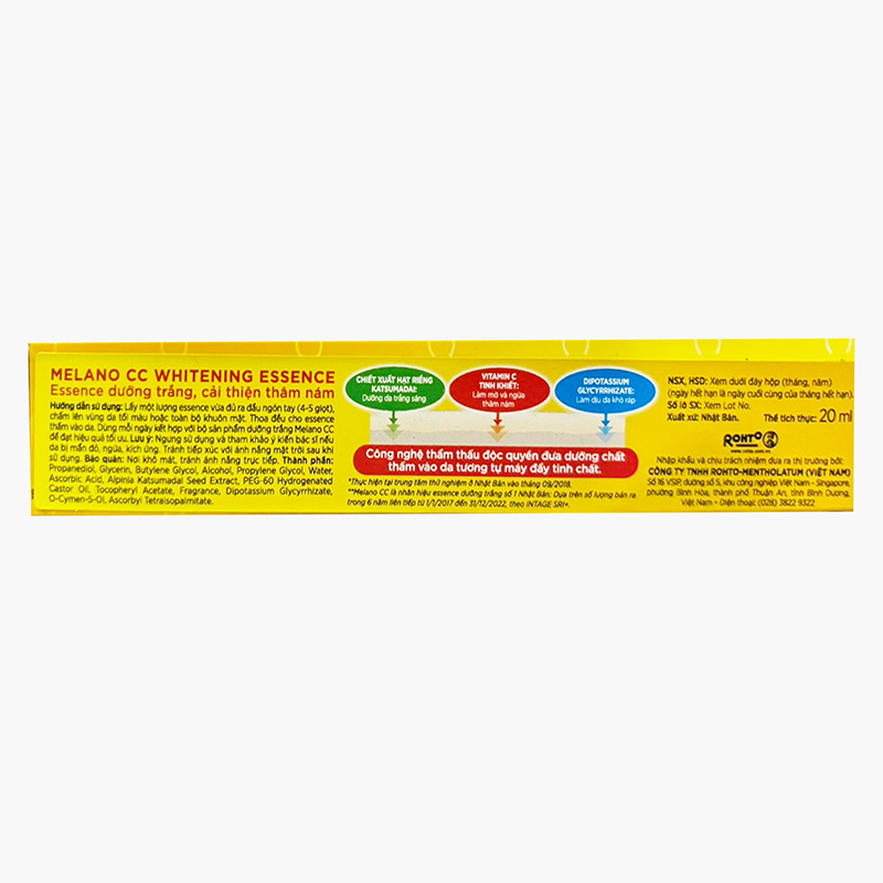 Tinh chất dưỡng trắng mờ thâm nám Nhật Bản Melano CC 20ml thương hiệu ROHTO
