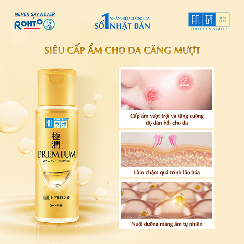 Lotion cấp ẩm tối ưu Nhật Bản dưỡng da căng mịn Hadalabo 170ml thương hiệu ROHTO