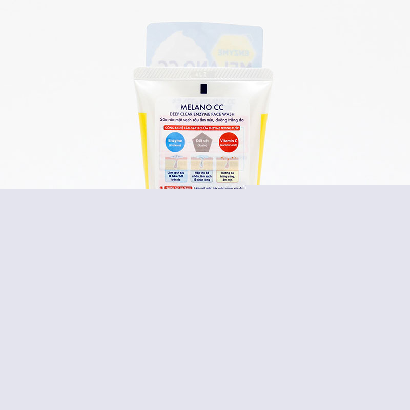 Sữa rửa mặt sạch sâu ẩm mịn, dưỡng trắng da Nhật Bản Melano CC 130g thương hiệu ROHTO