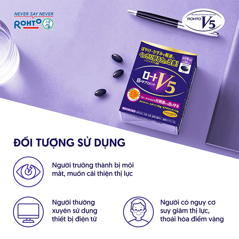 TPBVSK: Viên uống Rohto V5 Nhật Bản 30 viên, giảm thoái hóa điểm vàng, mắt sáng khỏe thương hiệu ROHTO