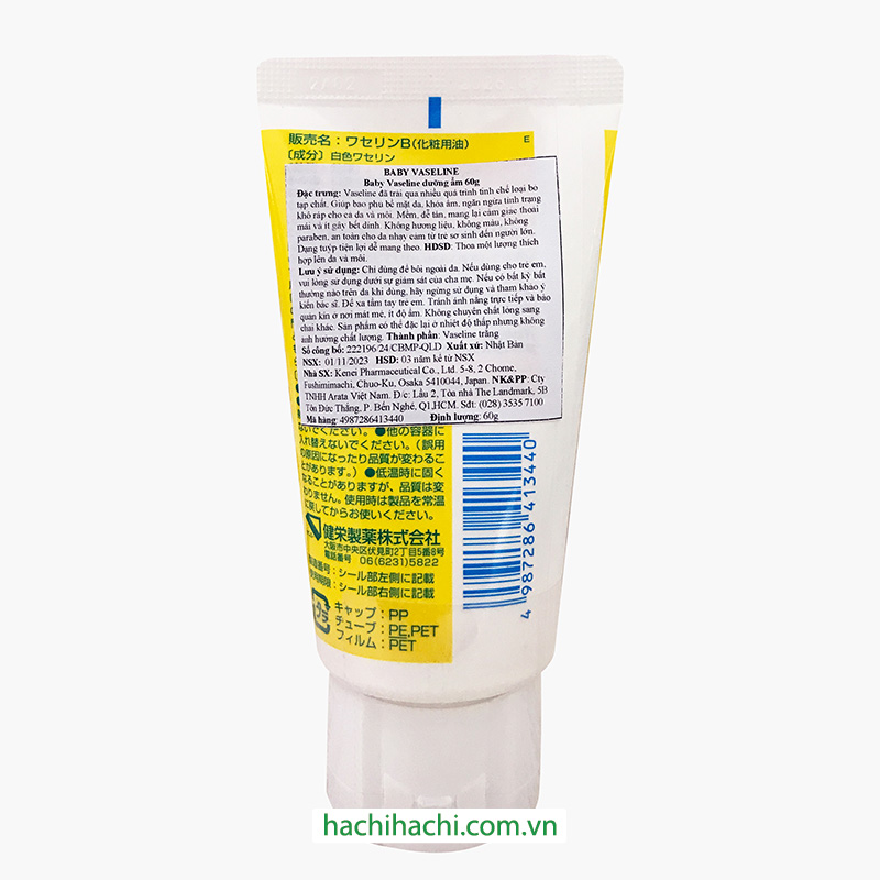 Baby Vaseline dưỡng ẩm 60g, không phụ gia, thích hợp cho trẻ sơ sinh đến người lớn thương hiệu 