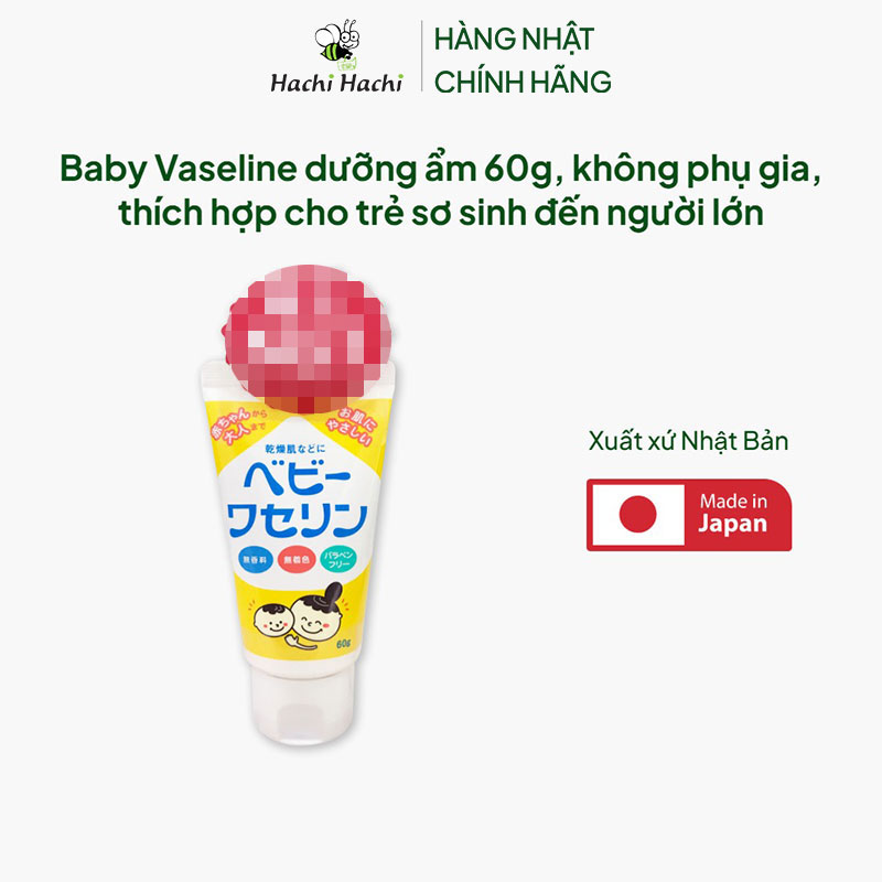 Baby Vaseline dưỡng ẩm 60g, không phụ gia, thích hợp cho trẻ sơ sinh đến người lớn thương hiệu 
