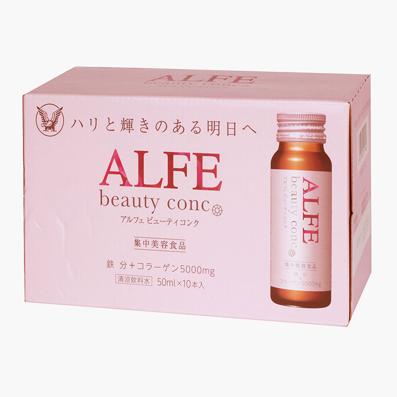 TPBVSK: Nước uống ALFE Nhật Bản Beauty Conc 50mlx10 chai, bổ sung Collagen & Sắt, tăng đàn hồi, da sáng mịn thương hiệu 