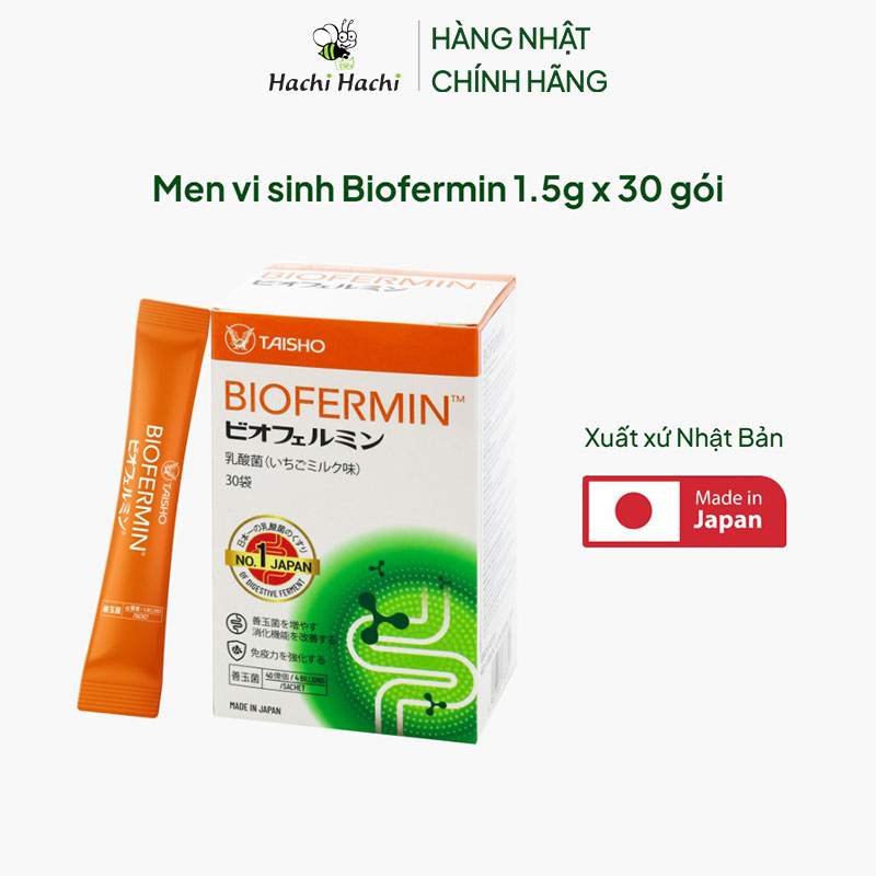 TPBVSK: Men vi sinh Nhật Bản Biofermin 1.5g x 30 gói, giảm rối loạn tiêu hóa tiêu chảy, táo bón, đầy hơi thương hiệu 
