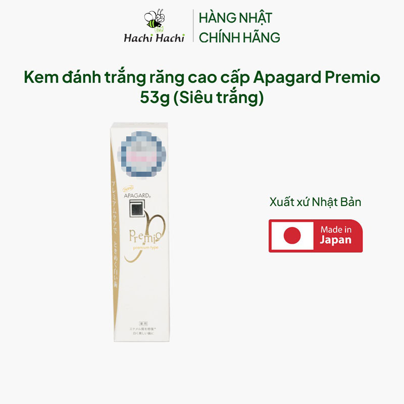 Kem đánh trắng răng cao cấp Nhật Bản Apagard Premio 53g (Siêu trắng) thương hiệu NIPPON ZETTOC