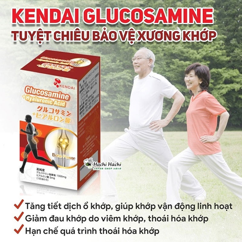 TPBVSK: Viên uống Kendai Glucosamine Nhật Bản 180 viên, tăng tiết dịch khớp, giảm đau viêm khớp, thoái hóa khớp thương hiệu 