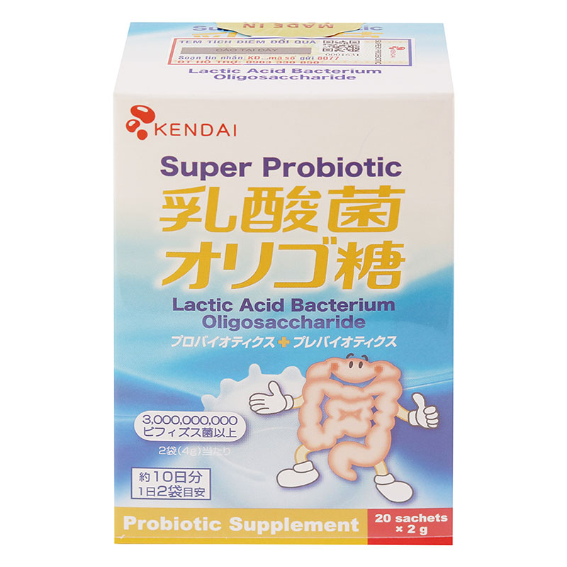 TPBVSK: Men vi sinh Nhật Bản Kendai Super Probiotic 2gx20 gói, cân bằng vi sinh đường ruột, tiêu hóa khỏe mạnh thương hiệu 