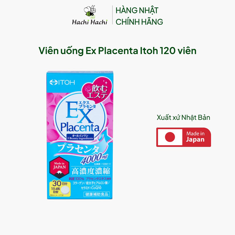 TPBVSK: Viên uống Ex Placenta Nhật Bản Itoh 120 viên, giảm lão hóa, làm đẹp da thương hiệu ITOH KANPO SEIYAKU