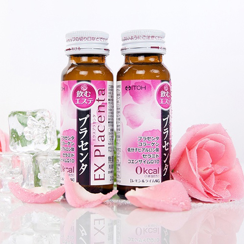 TPBVSK: Nước uống bổ sung Placenta Ex 50mlx10 Trắng hồng, trẻ hóa da thương hiệu ITOH KANPO SEIYAKU