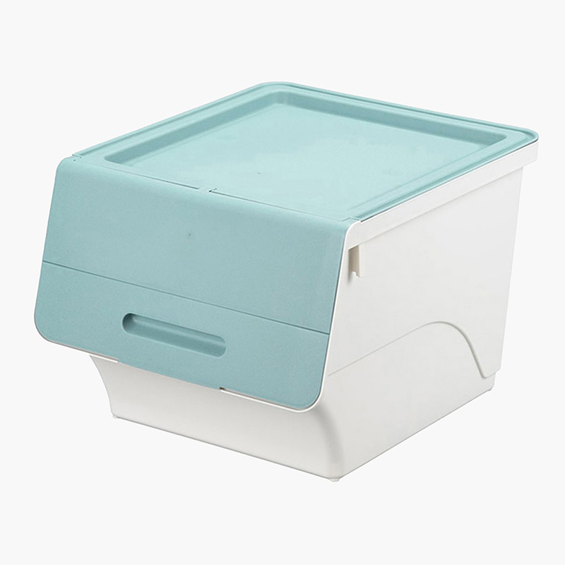 Hộp đựng nắp gập, lật 3 nấc Sanka Nhật Bản 38.5x46x31cm (M) - Xanh