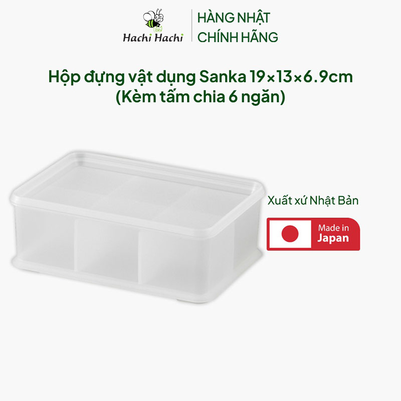 Hộp đựng vật dụng Sanka 19x13x6.9cm (Kèm tấm chia 6 ngăn) thương hiệu SANKA
