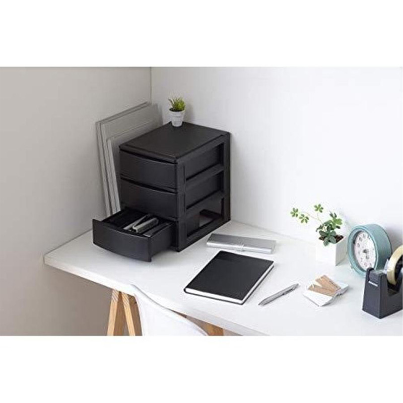 Tủ nhựa ngăn kéo 3 tầng Sanka 19.5x26.5x26.5cm (Đen) thương hiệu SANKA