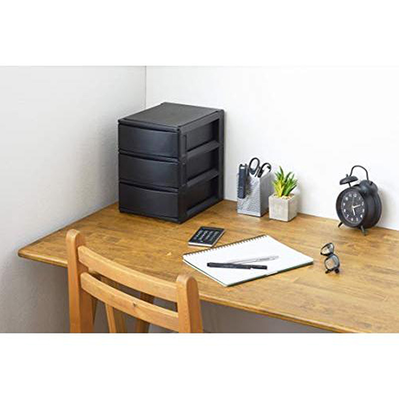 Tủ nhựa ngăn kéo 3 tầng Sanka 19.5x26.5x26.5cm (Đen) thương hiệu SANKA