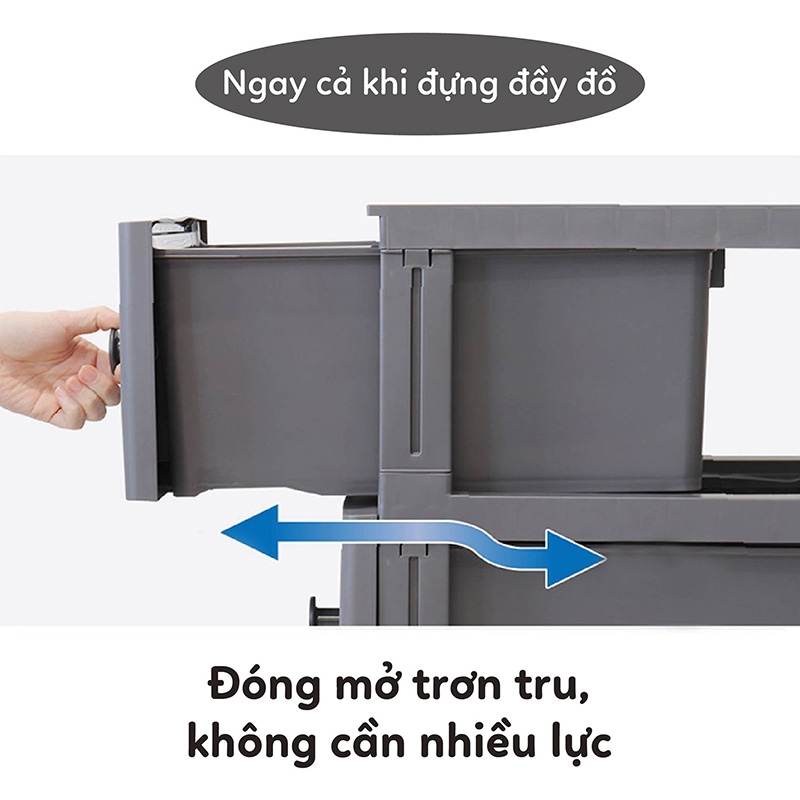 Tủ nhựa ngăn kéo 4 tầng Sanka Nhật Bản 34x44.5x87.5cm (Xanh Navy) thương hiệu SANKA