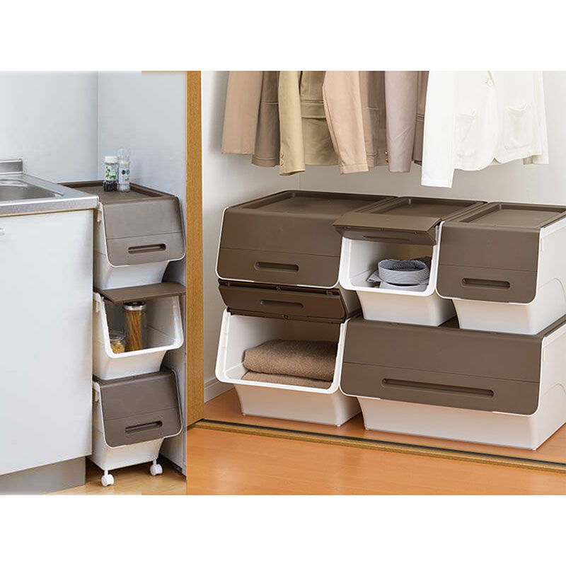 Hộp đựng nắp gập Sanka 28.5x46x31cm (S) - Nâu thương hiệu SANKA