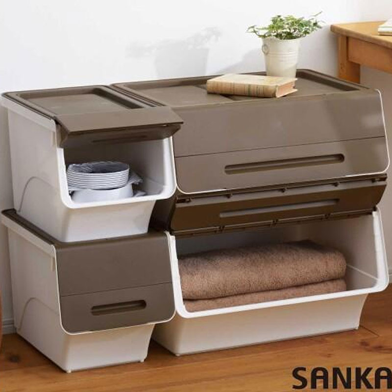 Hộp đựng nắp gập Sanka 28.5x46x31cm (S) - Nâu thương hiệu SANKA