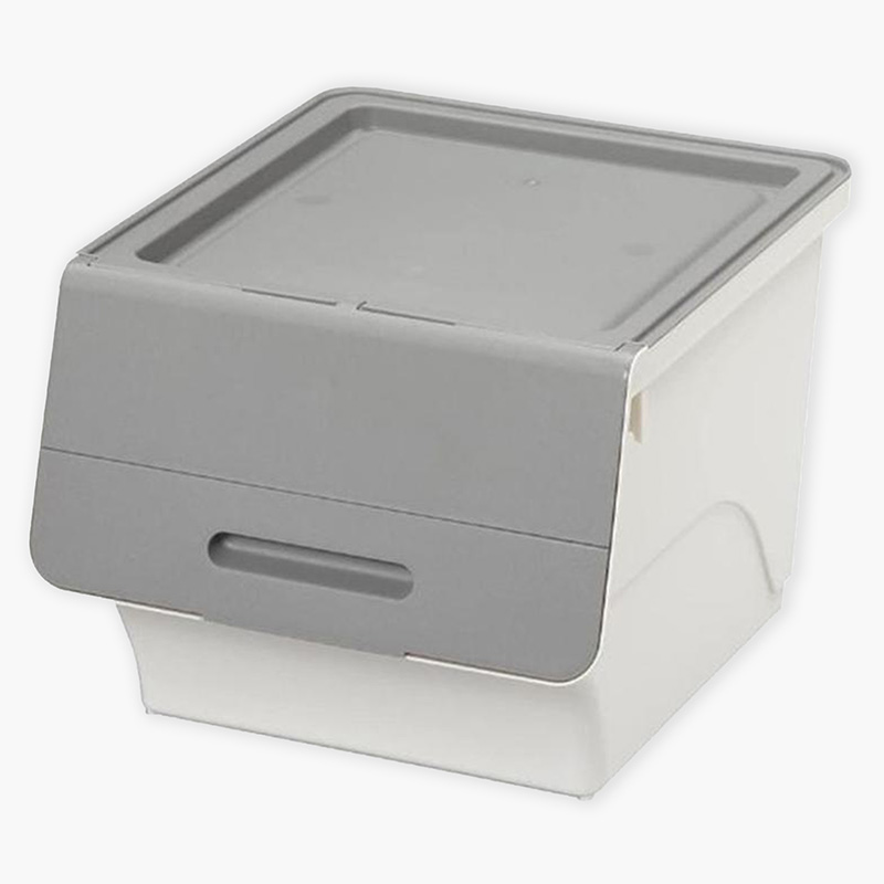 Hộp đựng nắp gập, lật 3 nấc Sanka Nhật Bản 38.5x46x31cm (M) - Xám