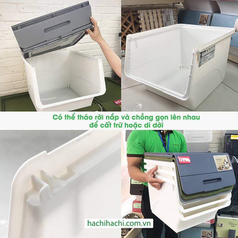 Hộp đựng nắp gập Sanka 57x46x31cm (L) - Xám thương hiệu SANKA