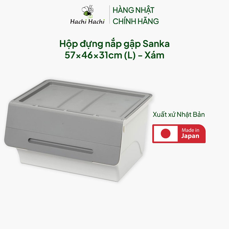 Hộp đựng nắp gập Sanka 57x46x31cm (L) - Xám thương hiệu SANKA