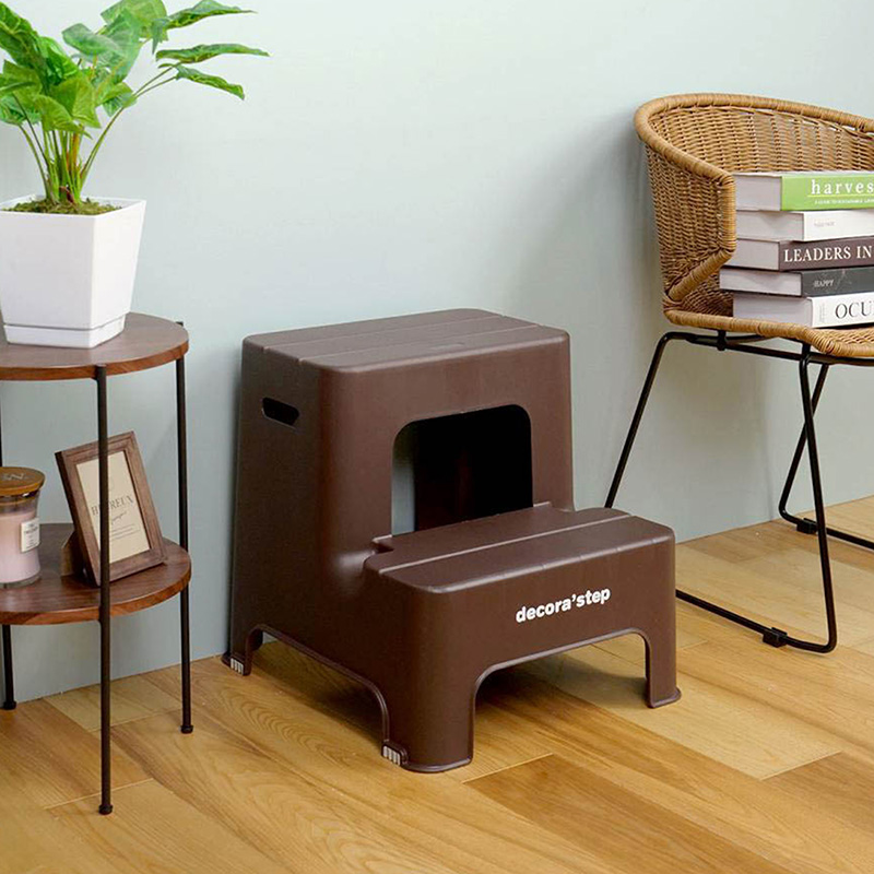 Ghế nhựa 2 tầng đa năng chống trượt Sanka 44x48.5x45cm - Nâu thương hiệu SANKA