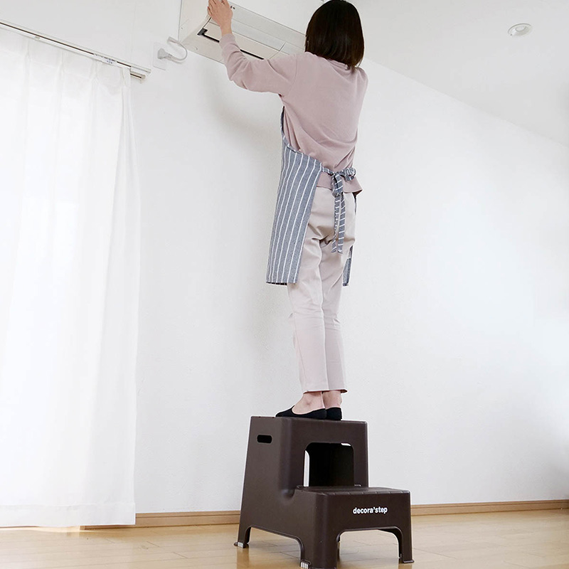 Ghế nhựa 2 tầng đa năng chống trượt Sanka 44x48.5x45cm - Nâu thương hiệu SANKA
