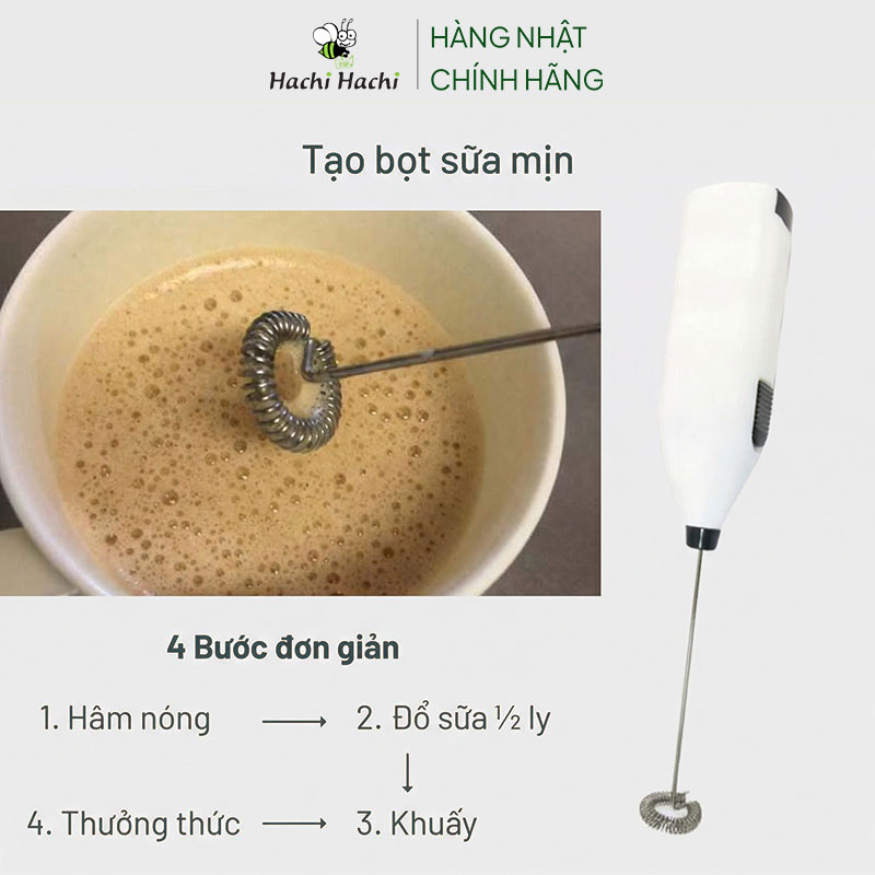 Cây đánh bọt cà phê, matcha, máy tạo bọt sữa cầm tay Echo Metal thương hiệu ECHO METAL
