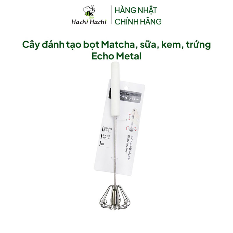 Cây đánh tạo bọt Matcha, sữa, kem, trứng Echo Metal thương hiệu ECHO METAL