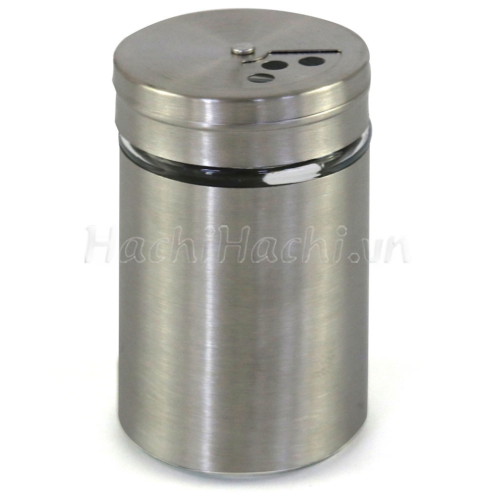Hũ thủy tinh đựng gia vị 80ml (vỏ bọc inox) thương hiệu ECHO METAL