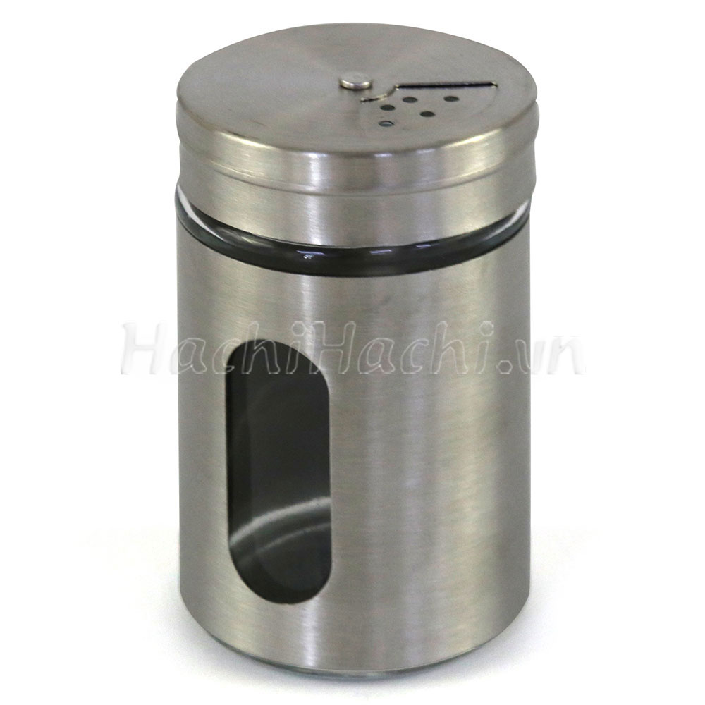 Hũ thủy tinh đựng gia vị 80ml (vỏ bọc inox) thương hiệu ECHO METAL