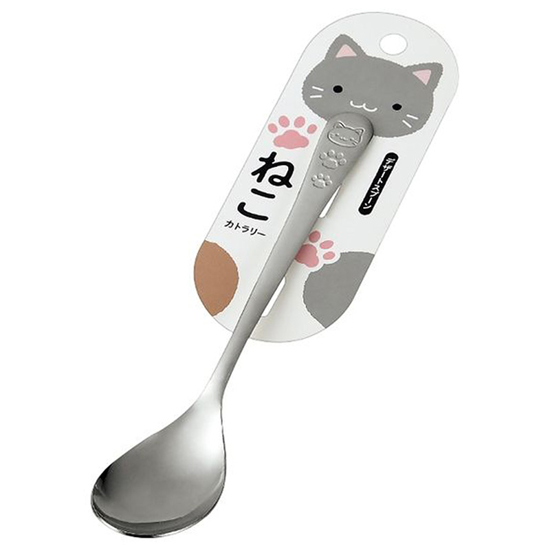 Muỗng thìa inox Nhật Bản Echo Metal hình mèo 18cm thương hiệu ECHO METAL